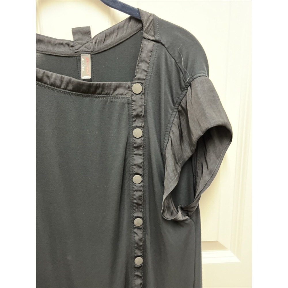Free People Movement Women Black Button Asymmetric Boho Casual Dress XS - Picture 3 of 8